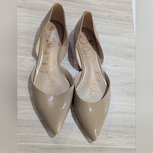 Sam Edelman Pointed D'Orsay Flats in Beige